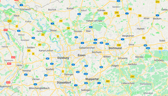 Landkarte Lost Places deutsches Ruhrgebiet